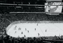 ice hockey players on ice hockey arena