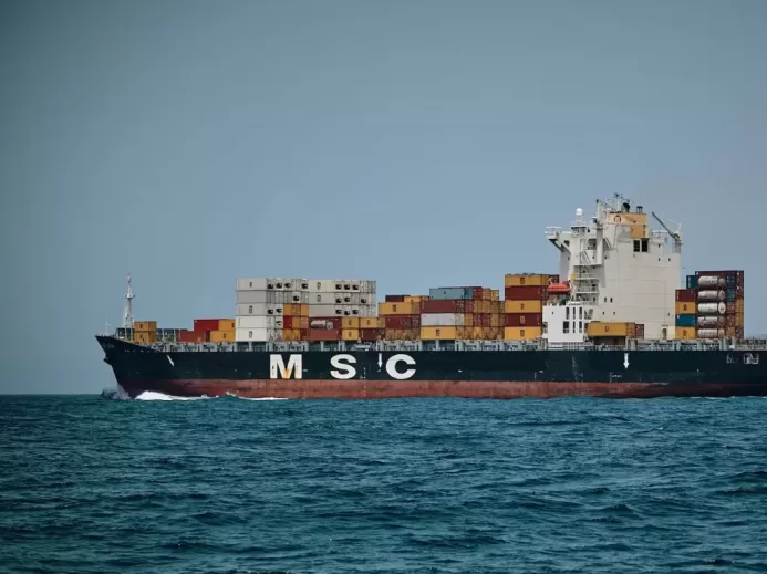 M S C cargo ship sailing