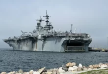 a large ship in the water