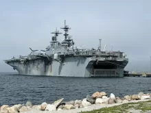 a large ship in the water