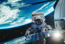 Astronaut ve vesmíru.