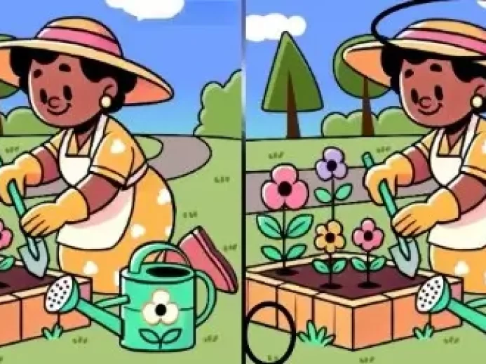 Ilustrace žena sází květiny