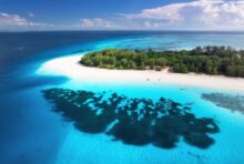 letecký pohled na ostrov Zanzibar