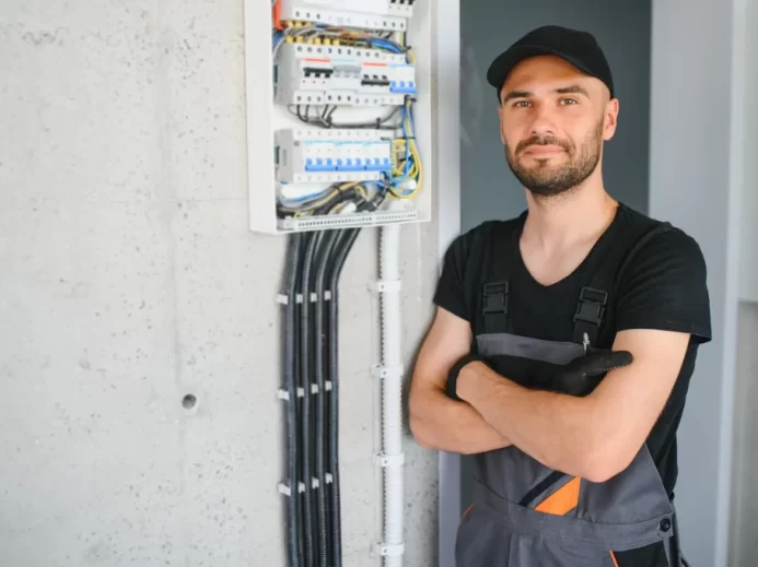 Elektrikář v zaměstnání.