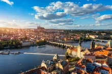 Praha z leteckého pohledu.