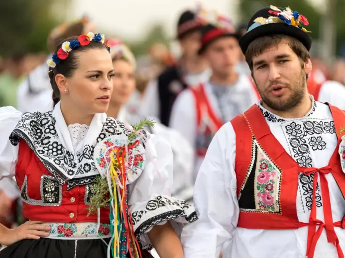 Lidé z Moravy na folklorní akci.