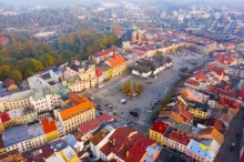Letecký pohled na srdce Jihlavy