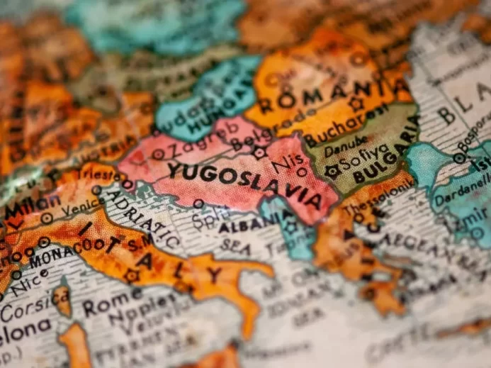 Mapa bývalé Jugoslávie