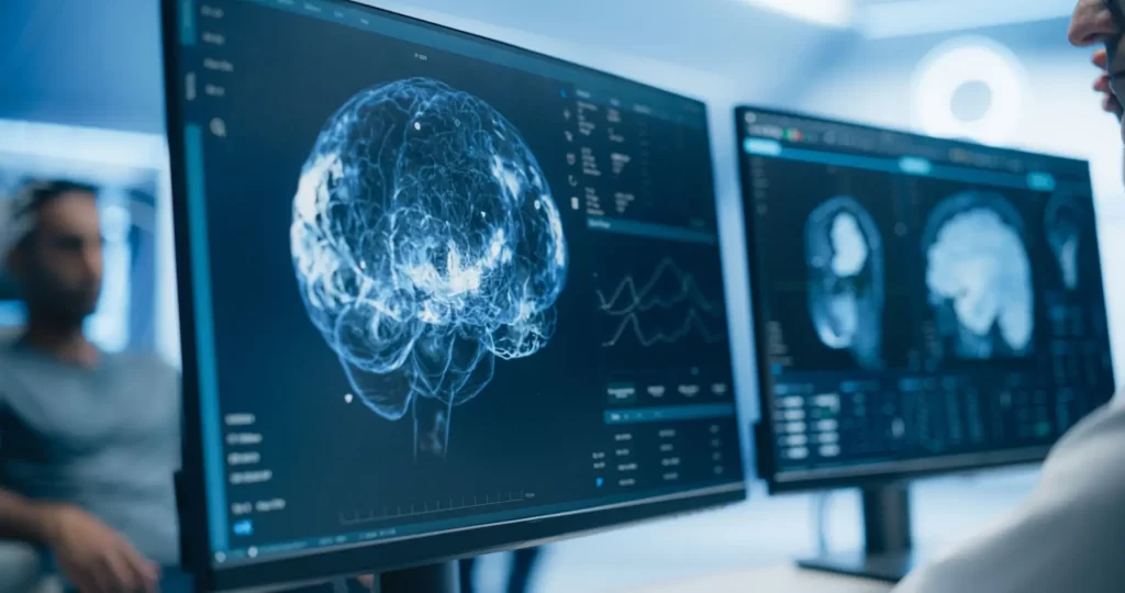 - Pravda24 Detailní vizualizace mozku na monitoru během neurologického vyšetření