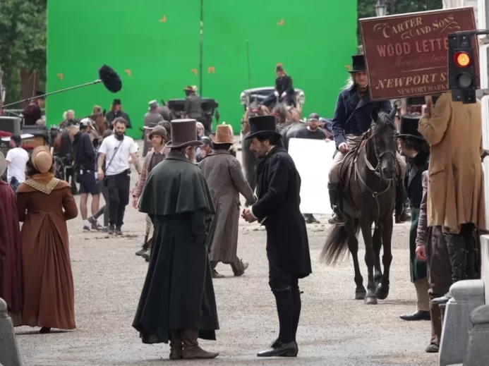 Natáčení historického filmu dobové kostýmy
