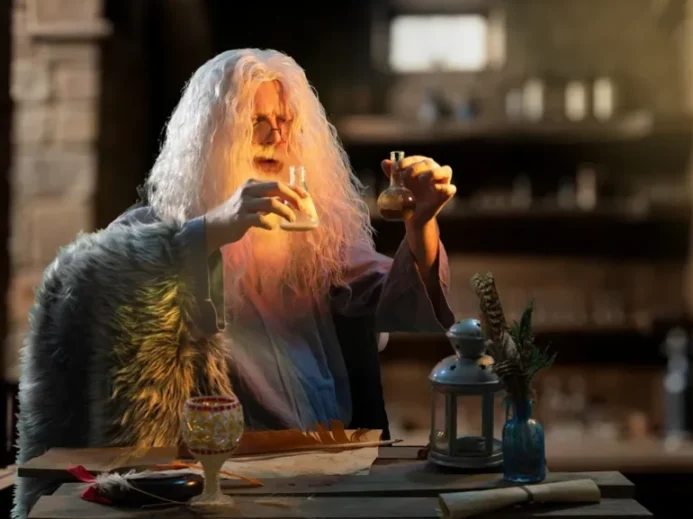 Alchymista míchání tinktur laboratoř
