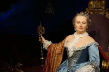 Marie Terezie zobrazena jako krásná dáma.
