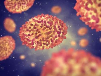 Neštovice také známý jako Variola byl infekční onemocnění způsobené virem Variola, 3d ilustrace